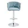 Swivel Bar Stools Set of 2 Adjustable Counter Height Chairs with Woven Back