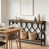 Industrial Console Table 70" Sofa Table with Storage Shelf