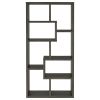 Weathered Grey 8-Shelf Bookcase – Modern Geometric Display Shelf