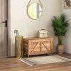 Farmhouse Storage Chest with Lift Top – Bedroom & Entryway Organizer, Brown Oak