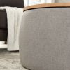 Round Storage Ottoman with Hidden Storage, 2-in-1 End Table and Footstool, Grey