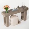 63-Inch Farmhouse Wooden Console Table – Long Rectangular Sofa Table