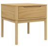 Lamp Table Wax Brown Solid Pine Wood, Compact Modern Side Table