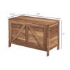 Farmhouse Storage Chest with Lift Top – Bedroom & Entryway Organizer, Brown Oak