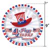 4th of July Patriotic Tableware & Decor Set — Plates, Cups, Napkins, Banner & Table Cover
