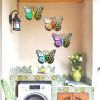 1pc / 4pcs Metal Butterfly Wall Art – 3D Outdoor Hanging Decor