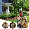 Garden Gnome Couple Statue – Resin Gnomes in Love Ornament