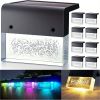 4/6/8/10/12pcs Solar Wall Lights – LED Color-Changing Outdoor Step Lights, Crystal Bubble Design with 2 Lighting Modes