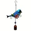 Bird Wind Chime – Hand-Painted Iron & Glass Hanging Garden Decor
