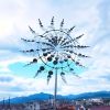 30cm Courtyard Garden Metal Windmill Spinner with Solar Wind Catcher