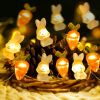 Bunny Carrot LED String Lights – Battery Operated Holiday Outdoor Decor