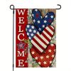 4th of July Patriotic Double-Sided Linen Garden Flag (12" x 18")