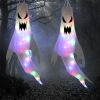 Pack of 3 Halloween Ghost Windsock Hanging Decorations with LED Lights