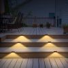 4-Pack Solar Powered LED Step Lights – Outdoor IP55 Dusk to Dawn Fence Lights