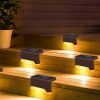 4-Pack Solar Powered LED Step Lights – Outdoor IP55 Dusk to Dawn Fence Lights