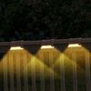 4-Pack Solar Powered LED Step Lights – Outdoor IP55 Dusk to Dawn Fence Lights