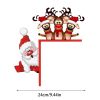 1pc Santa and Reindeer Christmas Door Corner Sign – Wooden Holiday Decor