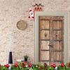 1pc Santa and Reindeer Christmas Door Corner Sign – Wooden Holiday Decor