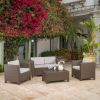PUERTA 4-Piece Outdoor Wicker Patio Sofa Set with Cushions