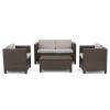 PUERTA 4-Piece Outdoor Wicker Patio Sofa Set with Cushions
