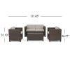 PUERTA 4-Piece Outdoor Wicker Patio Sofa Set with Cushions