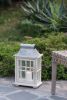 Wooden Candle Lantern Set, Decorative Hurricane Lanterns for Indoor & Outdoor Use