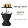 8 Gallon Patio Rattan Cooler Bar Table with Adjustable Ice Bucket