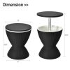 8 Gallon Patio Rattan Cooler Bar Table with Adjustable Ice Bucket