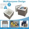 3-In-1 Patio 10 Gallon Ice Cube Cooler Box Table Stool Storage w/ Handle