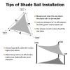 Artpuch Custom Size Dark Grey Sun Shade Sail Triangle Canopy