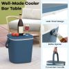Portable 4 Gallon Cooler Bar Table with Bottle Opener