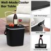 Portable 4 Gallon Cooler Bar Table with Bottle Opener