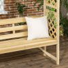 Outsunny Patio Garden Bench Arbor Arch with Pergola and Trellises – 3 Seat Wooden Outdoor Bench