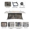 Direct Wicker Patio Fire Pit Dining Set – 6-Seat Rectangular Table with Aluminum Frame & Rattan Chairs