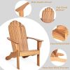 Wooden Adirondack Outdoor Lounge Chair with Ergonomic Design