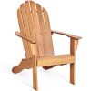 Wooden Adirondack Outdoor Lounge Chair with Ergonomic Design