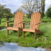 Wooden Adirondack Outdoor Lounge Chair with Ergonomic Design