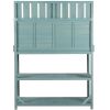 TOPMAX 65" Wooden Farmhouse Outdoor Potting Bench Table with Storage Shelves