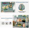 TOPMAX 65" Wooden Farmhouse Outdoor Potting Bench Table with Storage Shelves