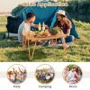 Folding Camping Table Picnic Table with Storage Bag and Waterproof Desktop