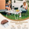 Folding Camping Table Picnic Table with Storage Bag and Waterproof Desktop