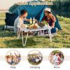 Folding Camping Table Picnic Table with Storage Bag and Waterproof Desktop