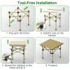 Folding Camping Table Portable Carbon Steel Roll-Up Table with Carry Bag