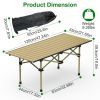 Folding Camping Table Portable Carbon Steel Roll-Up Table with Carry Bag
