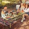 Folding Camping Table Portable Carbon Steel Roll-Up Table with Carry Bag