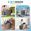 Rattan Cool Bar 4-in-1 Cocktail Table Side Table for Outdoor Patio