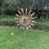 30cm Courtyard Garden Metal Windmill Spinner with Solar Wind Catcher