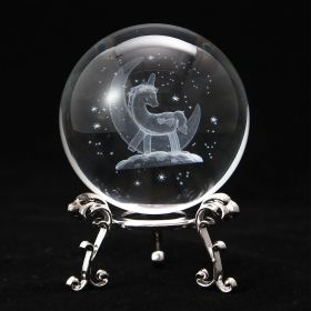 Crystal Ball Art Decoration – Romantic Gift & Tabletop Display Accent (Color: Unicorn, size: Silver)