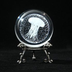Crystal Ball Art Decoration – Romantic Gift & Tabletop Display Accent (Color: Jellyfish, size: Silver)