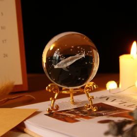 Crystal Ball Art Decoration – Romantic Gift & Tabletop Display Accent (Color: Whale, size: Gold)